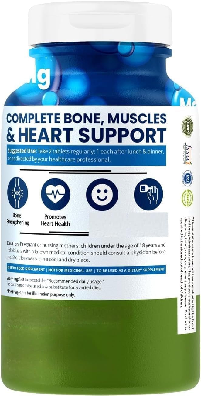 Generic Magnesium Citrate + Glycinate 1648 mg Supplement Tablets, 60 Count