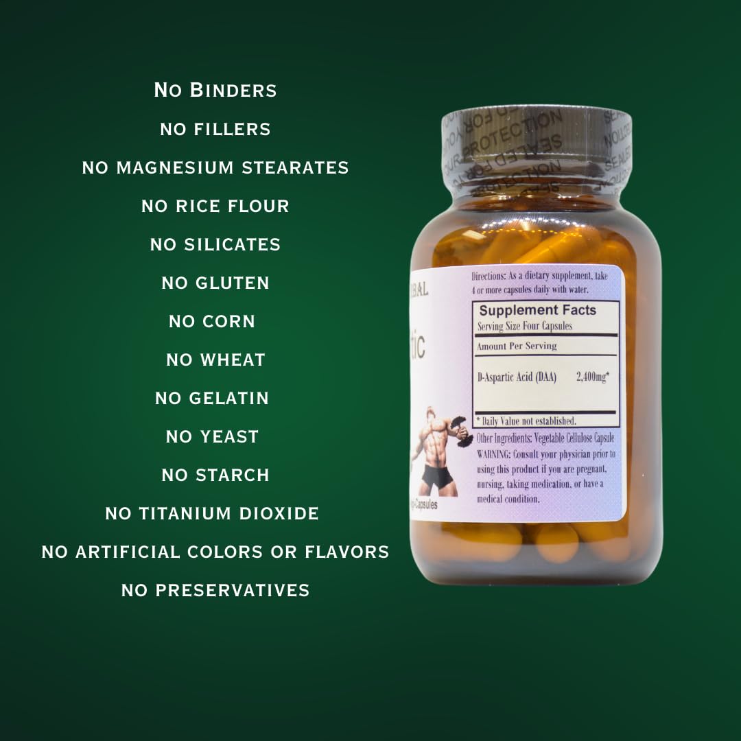 Barlowe's Herbal Elixirs D-Aspartic Acid Supplement 60 Capsules