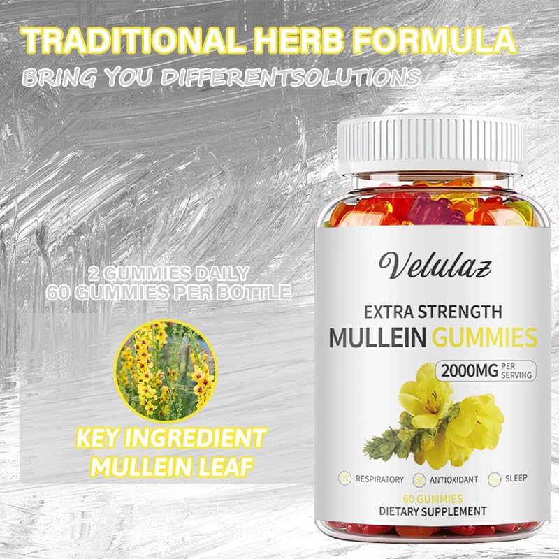 velulaz Mullein Gummies 60 Count