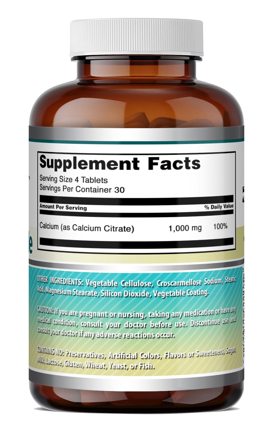 Amazing Nutrition Calcium Citrate Supplement Tablets 120 Count