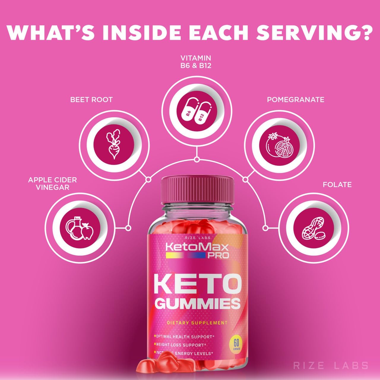 Rize Labs Keto Max Pro ACV Keto Gummy 120 Gummies
