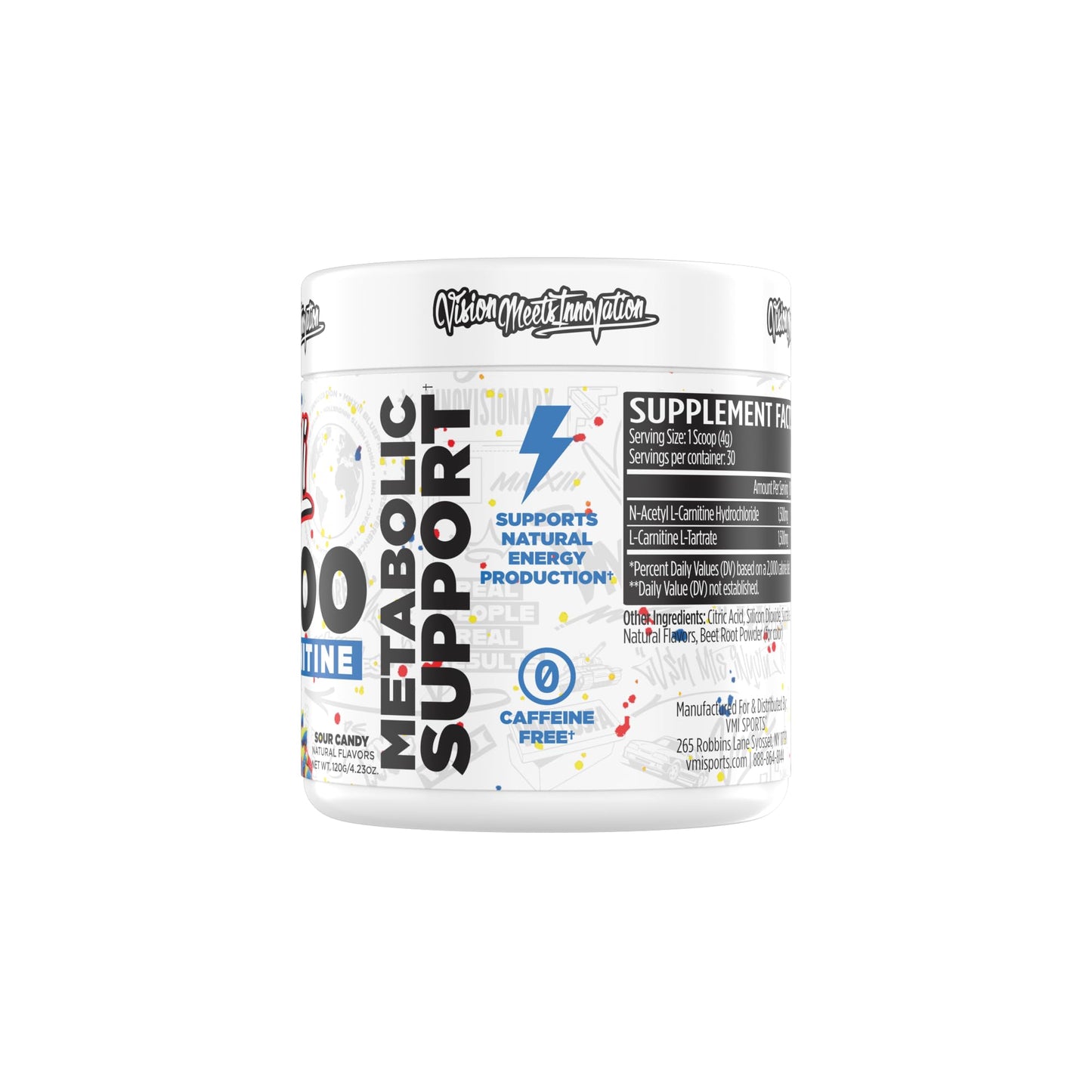 VMI Sports L-Carnitine 3000 Powder, 3000 mg L-Carnitine, 30 Servings