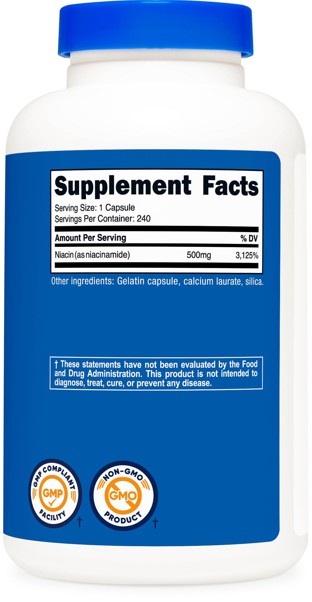 Nutricost Niacinamide (Vitamin B3) 500mg Capsules, 240 Count