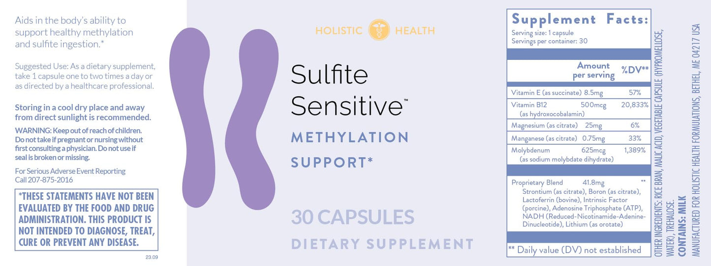 Holistic Health Sulfite Sensitive Capsule, 30 Count