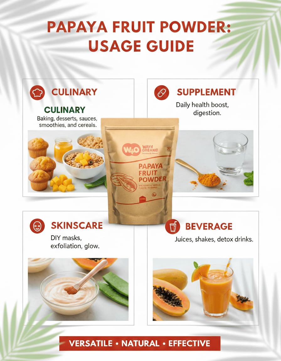 WAY 4 ORGANIC W4O Papaya Fruit Powder 32 Ounces