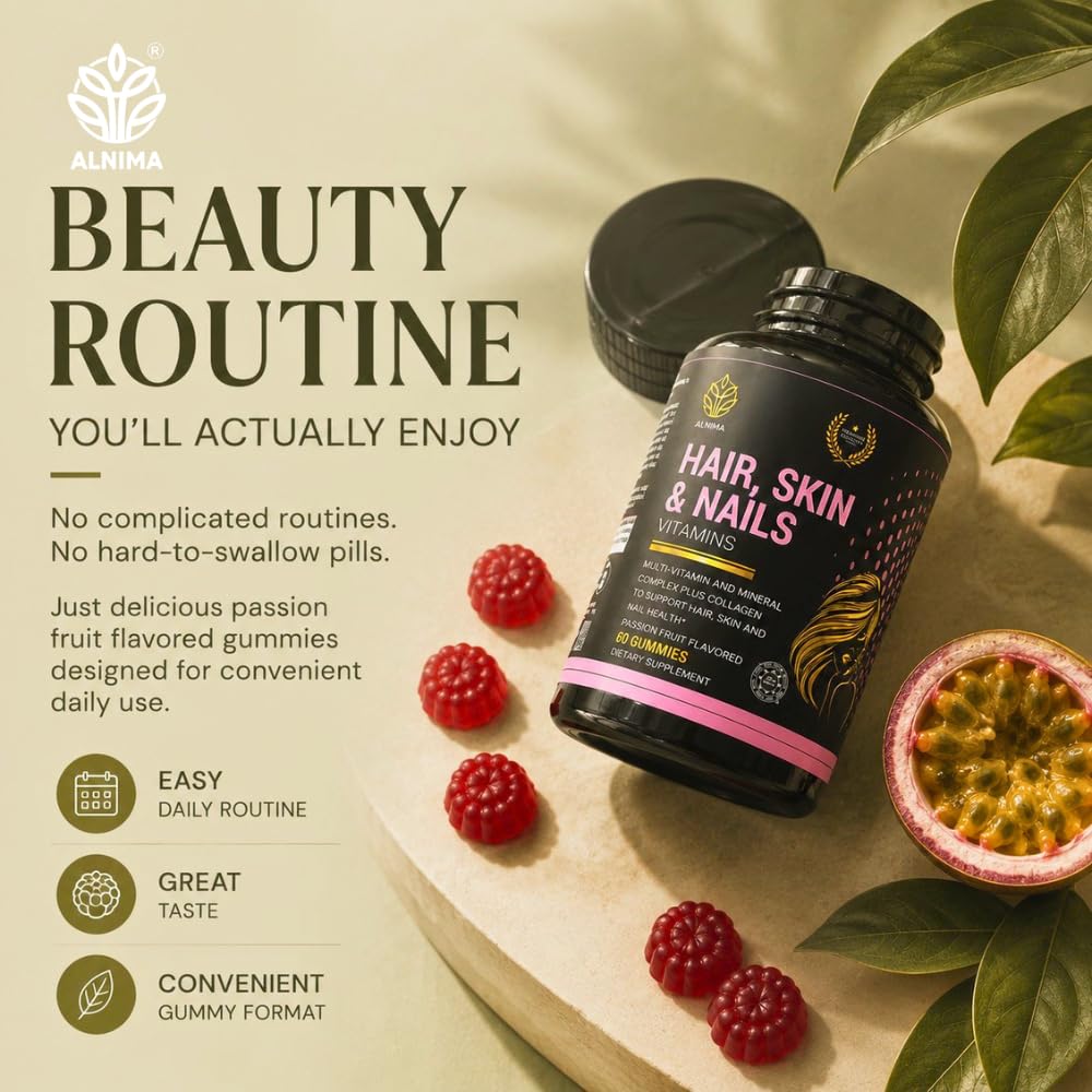 ALNIMA Hair, Skin & Nails Gummies 60 Count