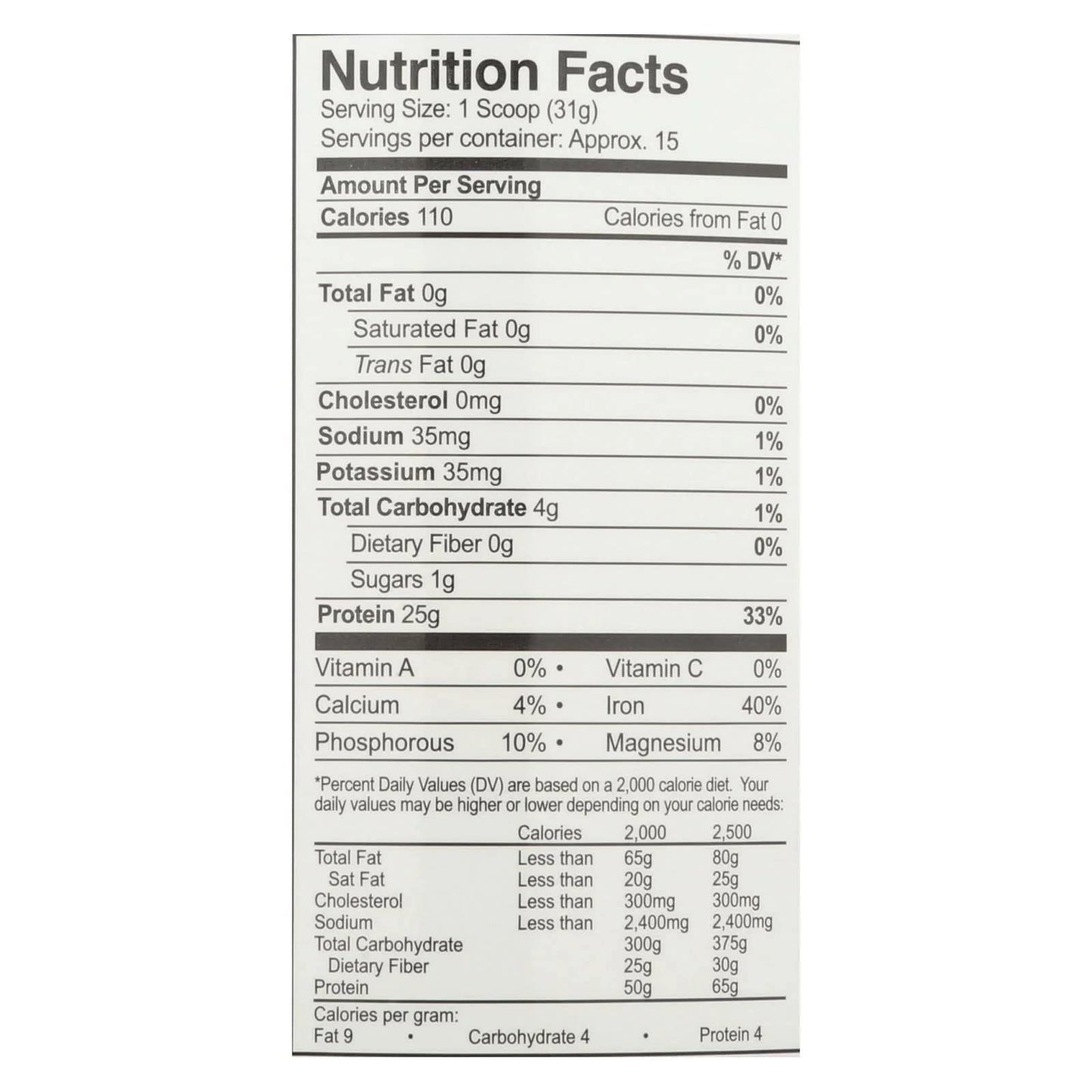 Growing Naturals Rice Protein Isolate Powder Vanilla 1.03 Pound