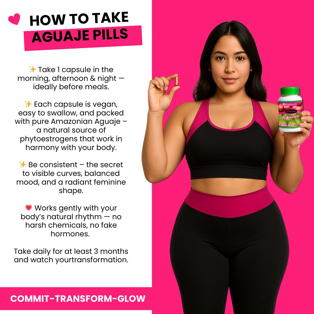 Curvy Fruit Aguaje Capsules for Women, 100 Count