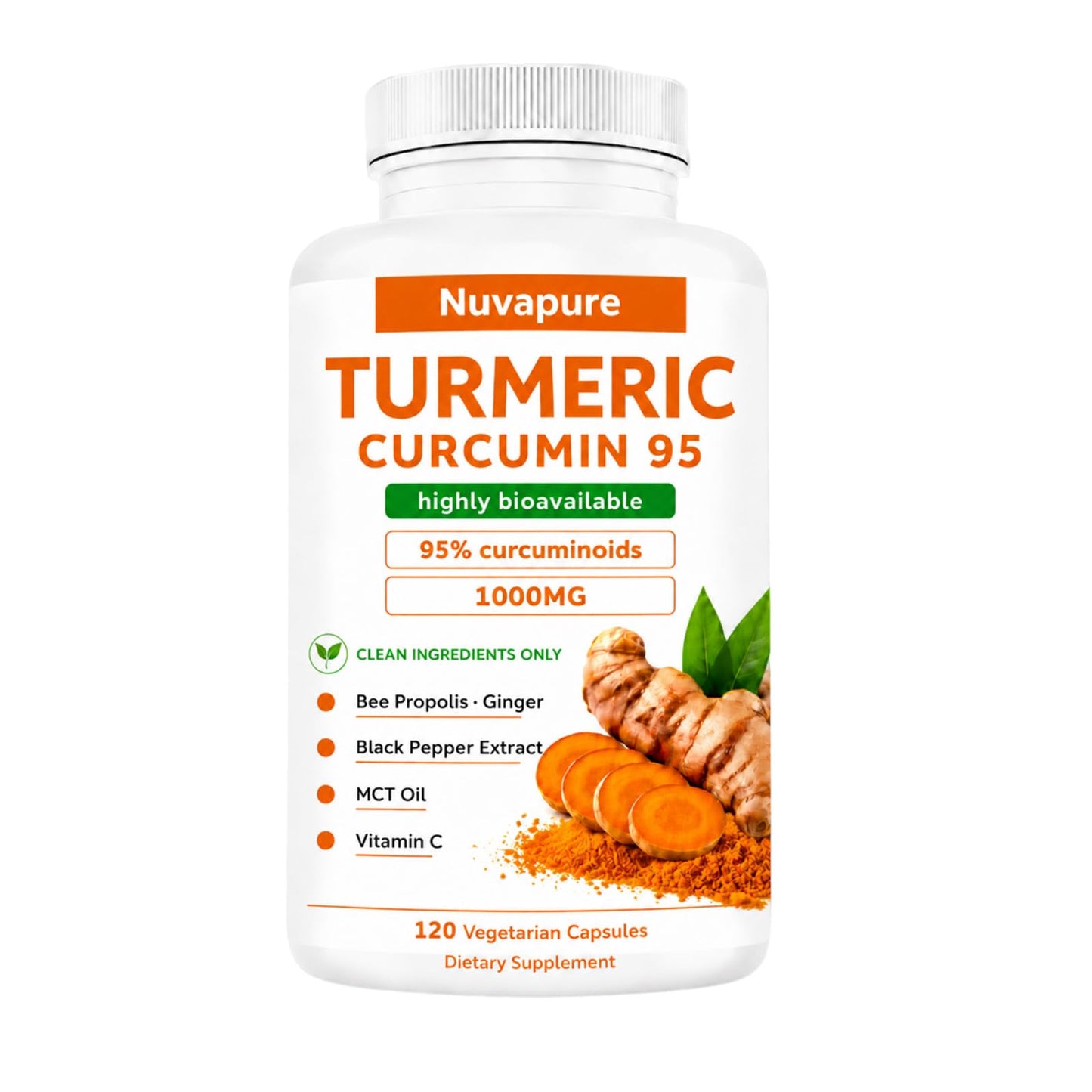 Chasingdre NuvaPure Turmeric Curcumin 95 Powder 1 Count