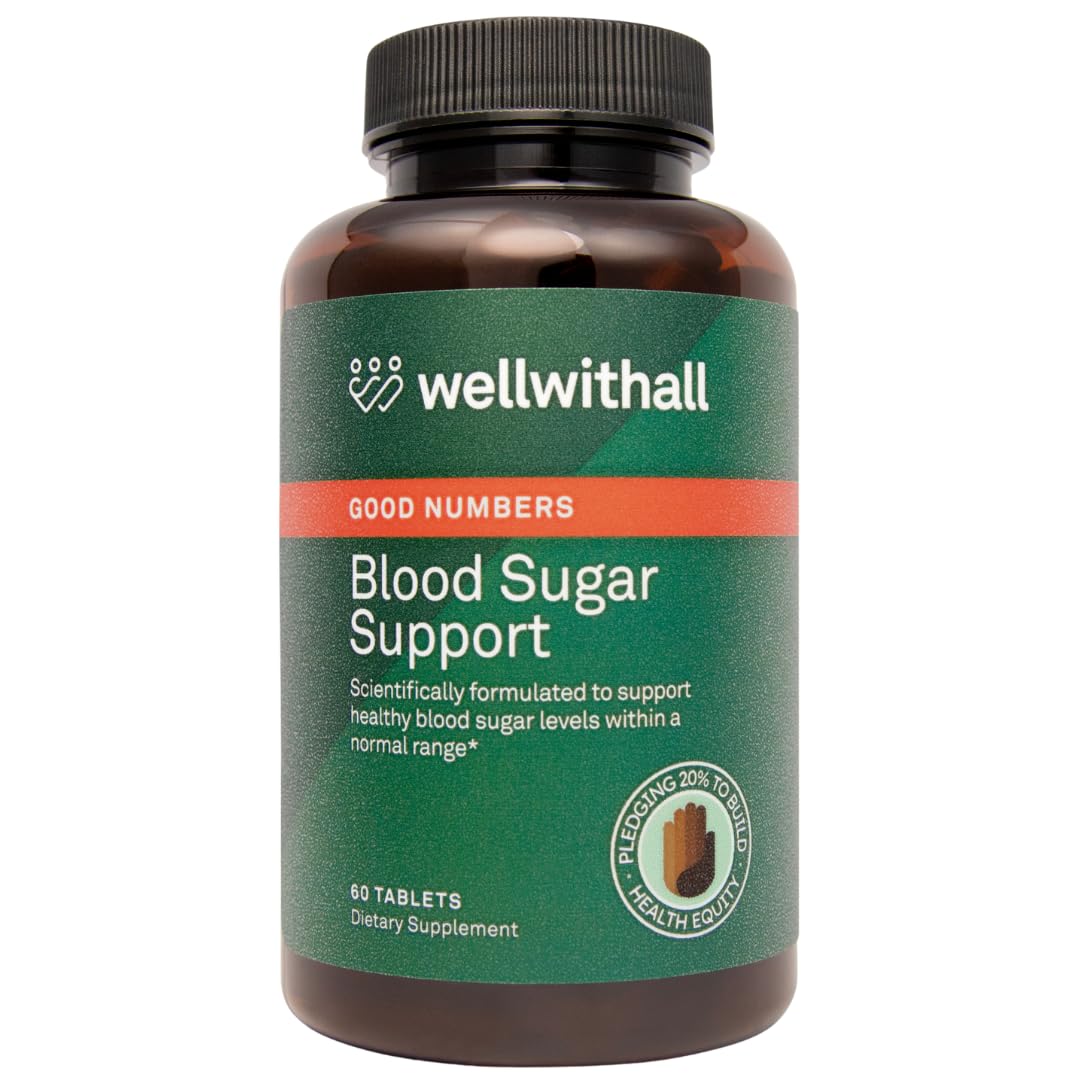 WellWithAll Glucose Metabolism & Wellness Supplement with Berberine Tablets, 60 Tablets