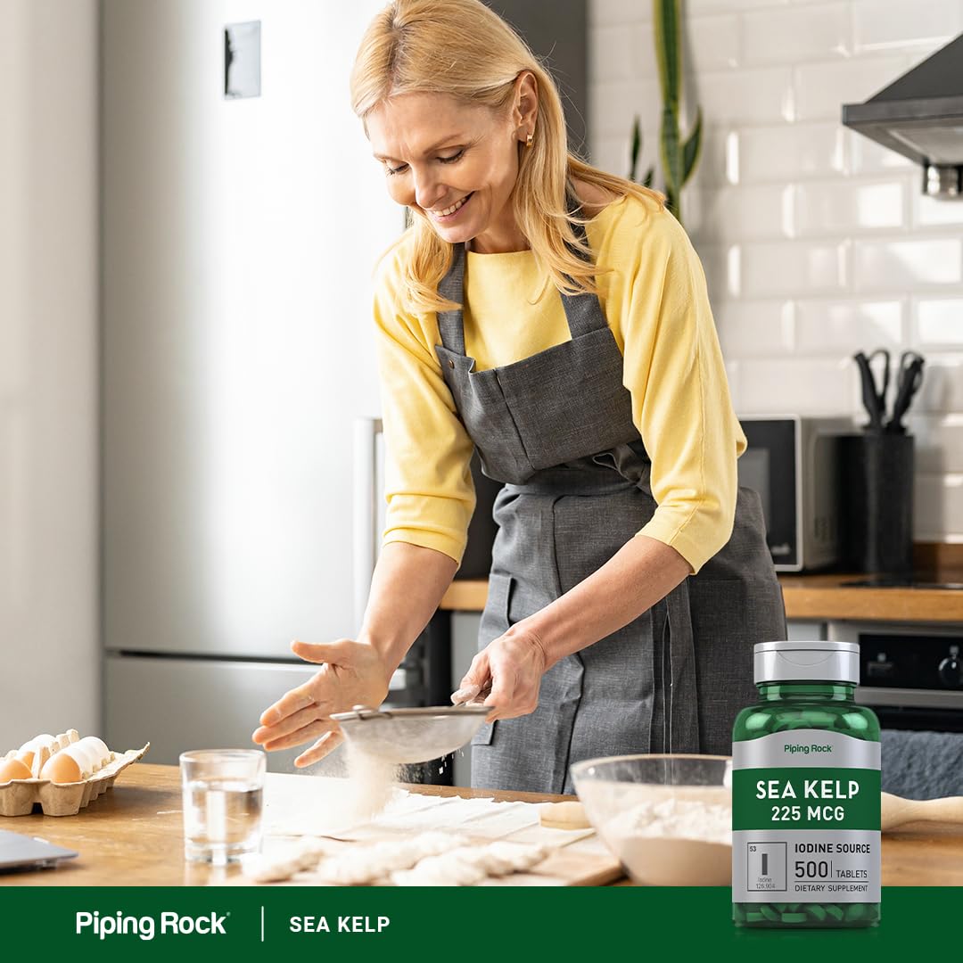 Piping Rock Sea Kelp Iodine Supplement 225 mcg 500 Tablets