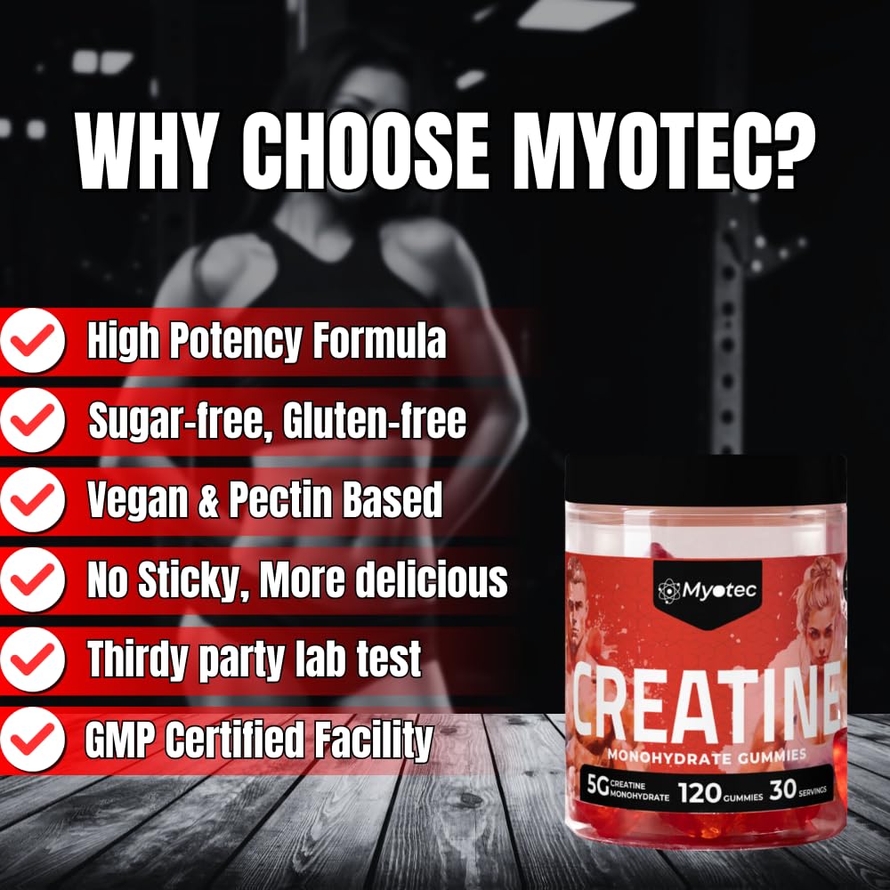 MYOTEC Creatine Monohydrate Gummies 120 Count