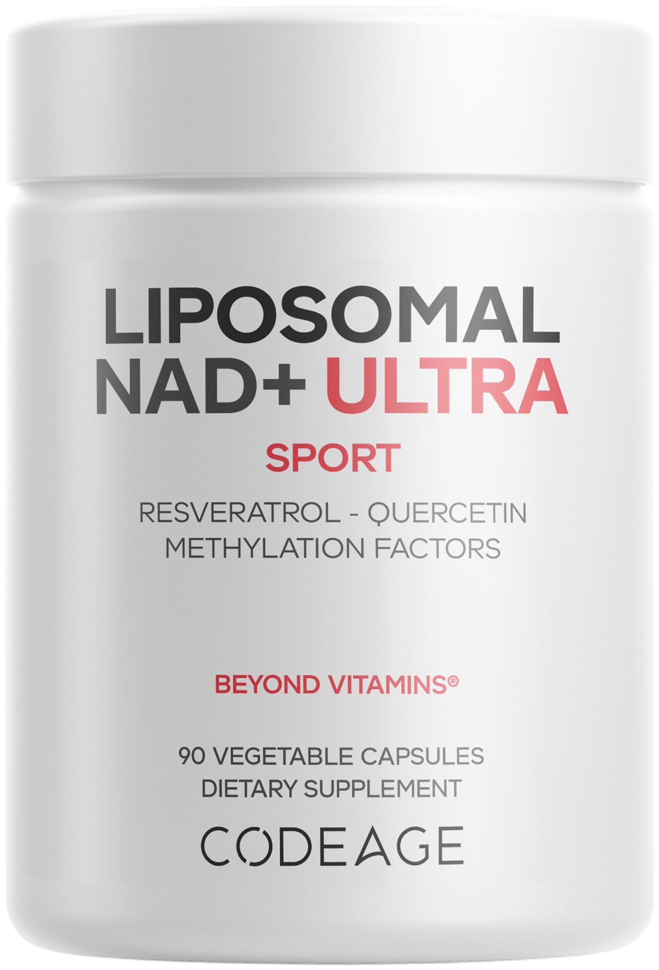 Codeage Liposomal NAD+ with Resveratrol & Vitamin B Capsules, 90 Capsules