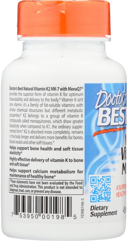 Doctors Best Vitamin K2 MenaQ7 60VC Capsule, 1 Count