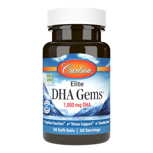 Carlson Elite DHA Gems 1000 mg DHA Softgels, 30