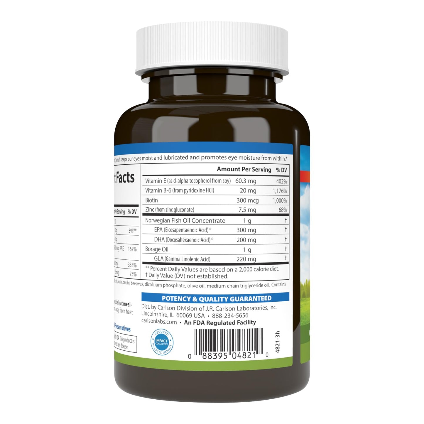 Carlson Moistur-Eyes, Specialty Eye Formula, Promotes & Maintains Normal Eye Moisture Softgels 90