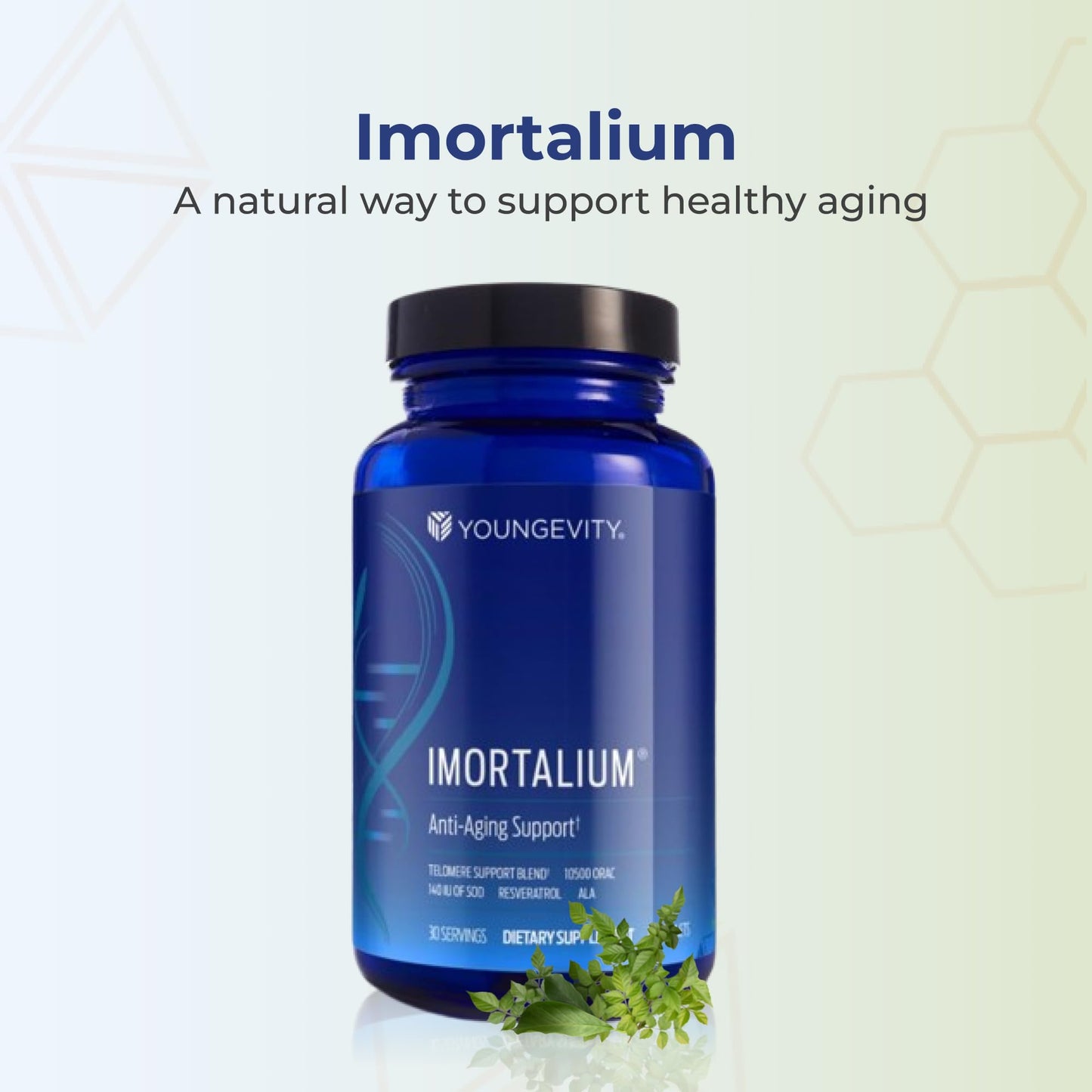 Youngevity Imortalium® - Anti-Aging Telomere Health, Fucoxanthin, Carotenoid Blend, Fucoidan Blend, MSM, Glutathione, Skin Rejuvinating Blend + 12 Whole Foods 120 Tablets