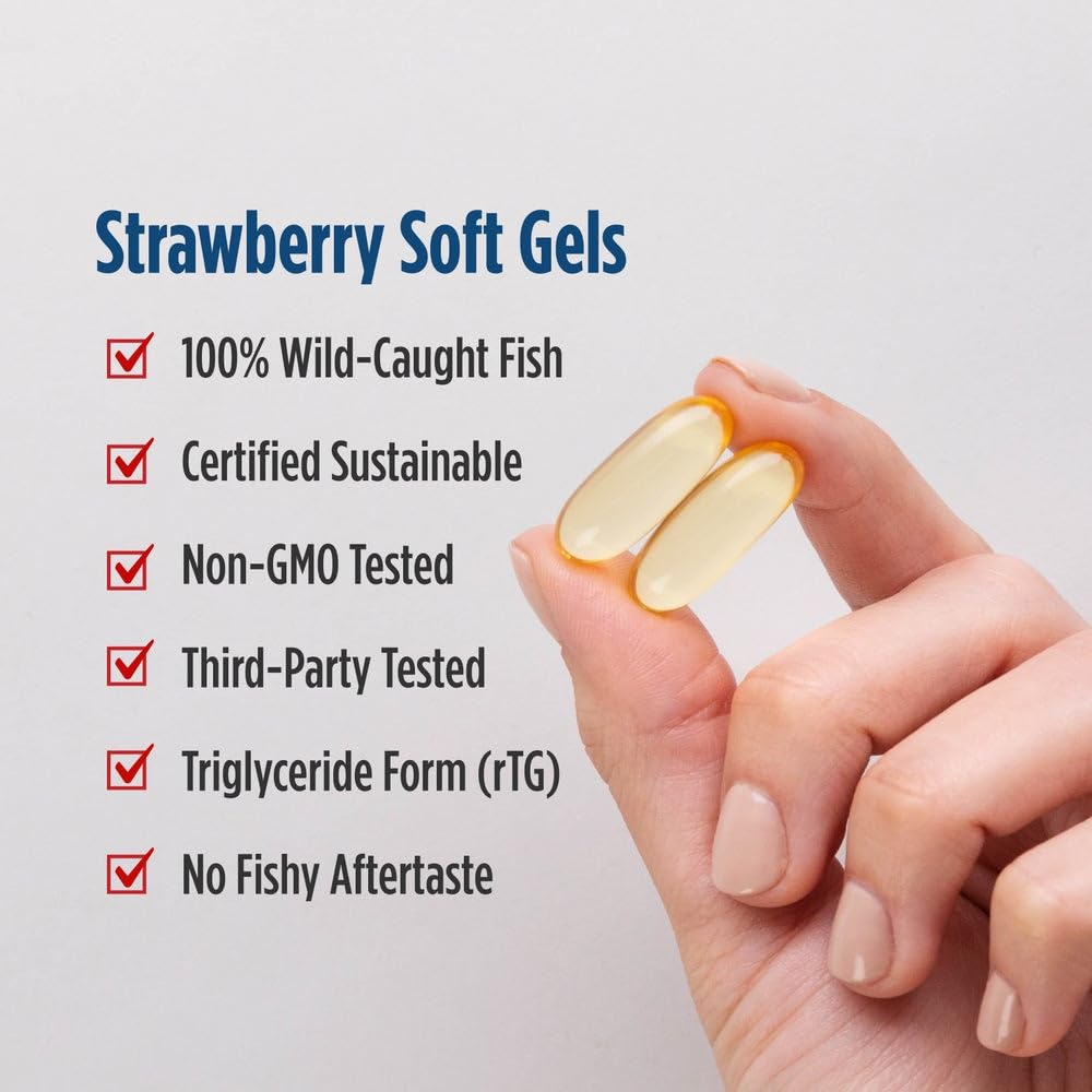 Nordic Naturals DHA Xtra Soft Gels Strawberry, 60 Soft Gels