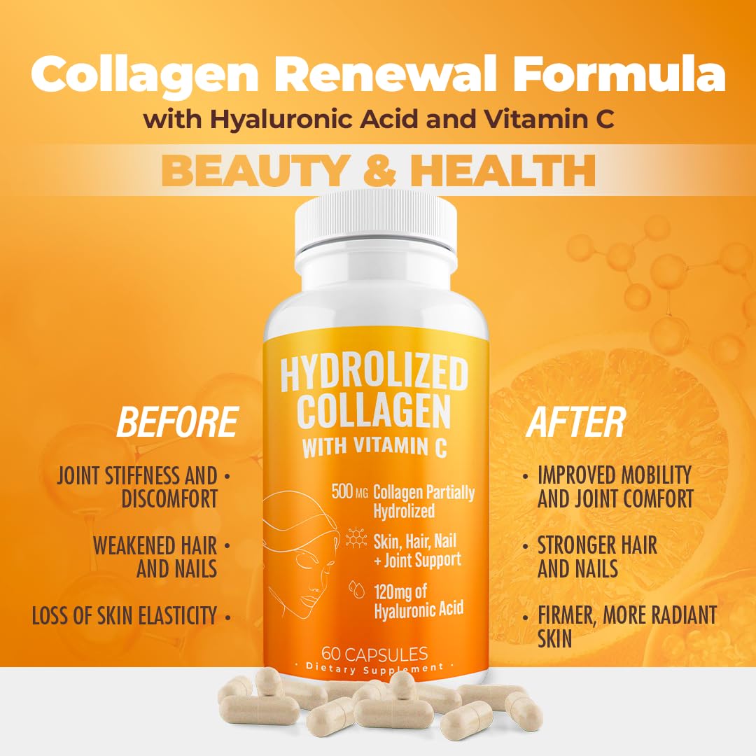 AURA VITAMINS Hydrolyzed Grass Fed Collagen Peptides Powder 6.8 oz