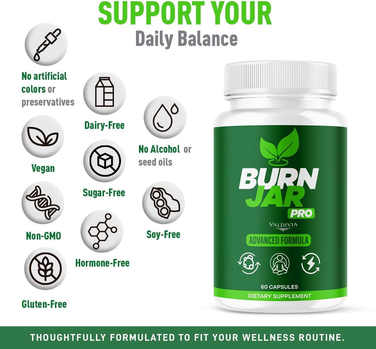 Valdivia Burn Jar Pro Capsules Daily Supplement Formula, 60 Capsules