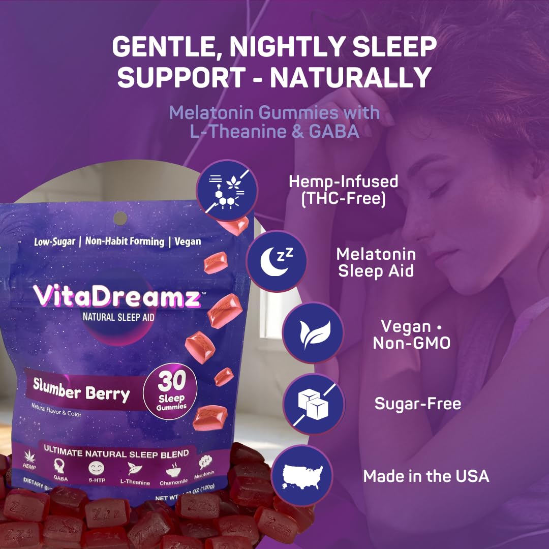 VitaDreamz Premium Melatonin Sleep Gummies 30 Count