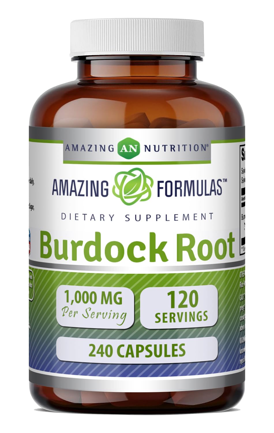 Amazing Nutrition Burdock Root 1000 mg Capsules 240 Count