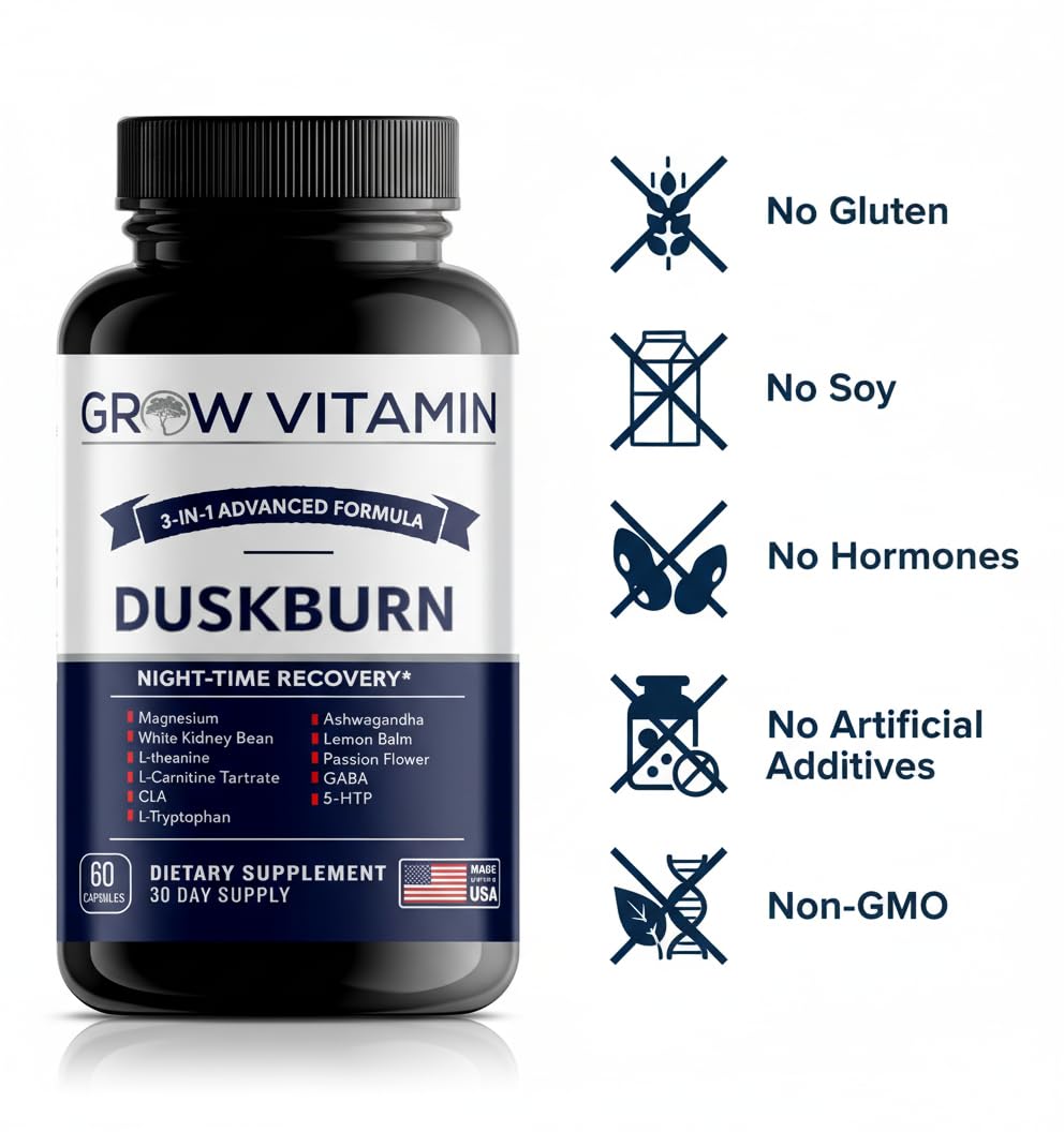 Grow Vitamin Sleep Supplement Nootropic-Infused Comprehensive Sleep & Recovery Supplement, 60 Capsules