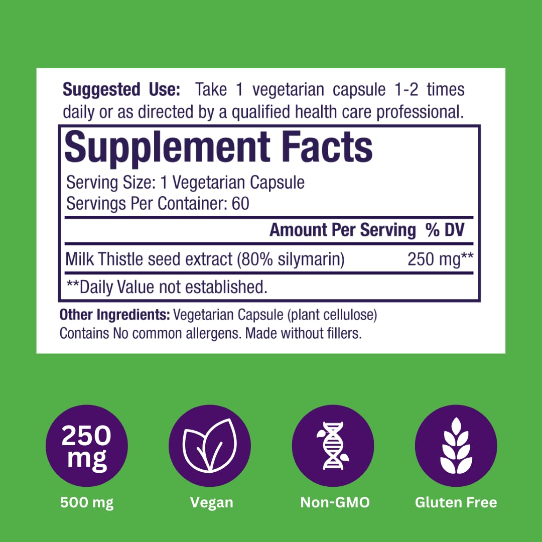 Paradise Herbs Milk Thistle Active Whole Spectrum Extract Capsule 60 Count