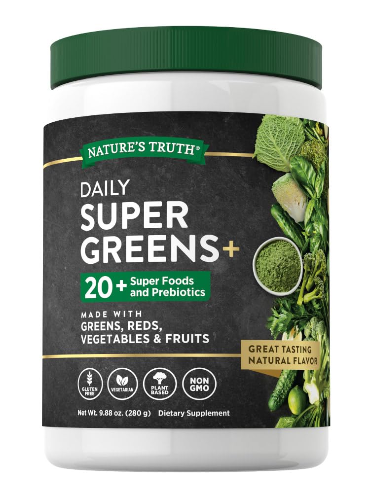 Nature's Truth Super Greens Superfood Powder Supplement, 9.88 oz