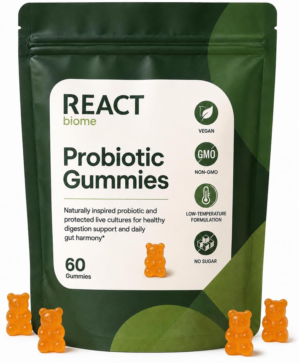 xsaucy React Biome Estrobolome Gummies, 60 Count