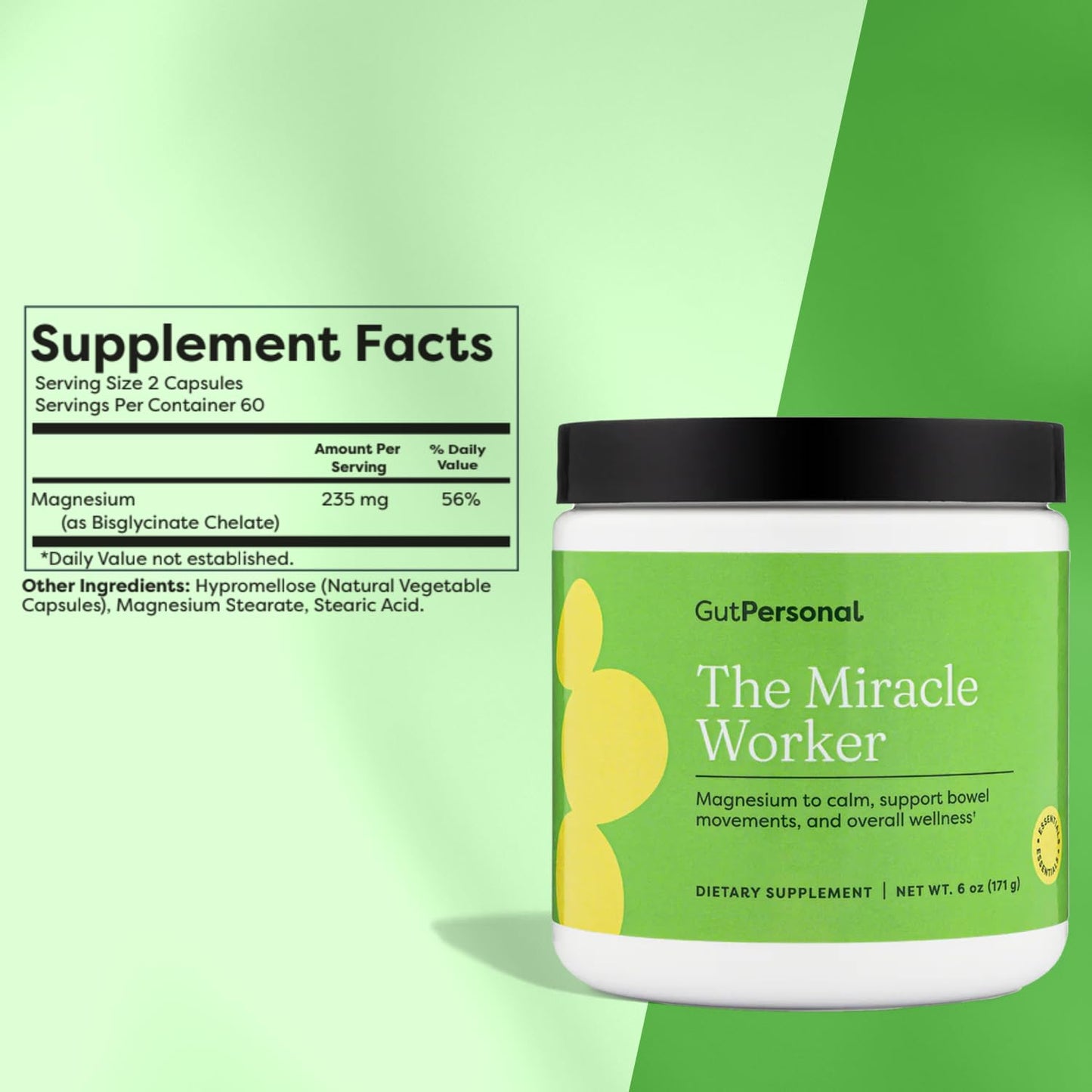 GutPersonal The Gut Fix Bundle: Magnesium Powder Supplement (Strawberry Flavor, 30 Servings) + Probiotic Capsules (60 Servings) - 2-Pack