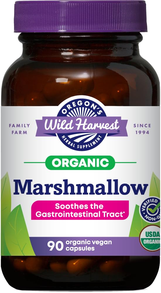 Oregon's Wild Harvest Marshmallow Organic Herbal Supplement Capsules, 90 Count