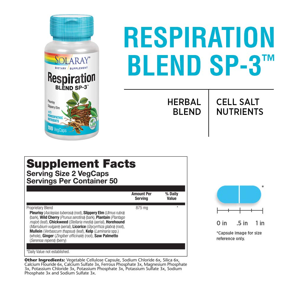 SOLARAY Respiration Blend SP-3 Capsules, 100 VegCaps