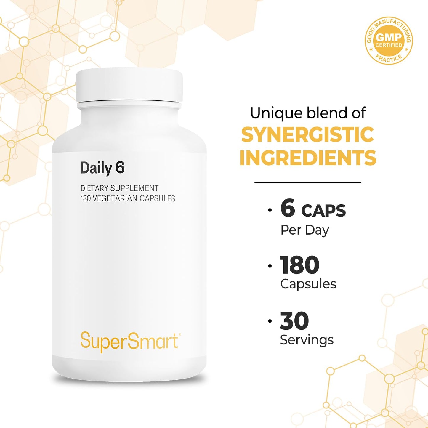 Supersmart Daily 6 Multivitamin Formula Capsules 180 Count