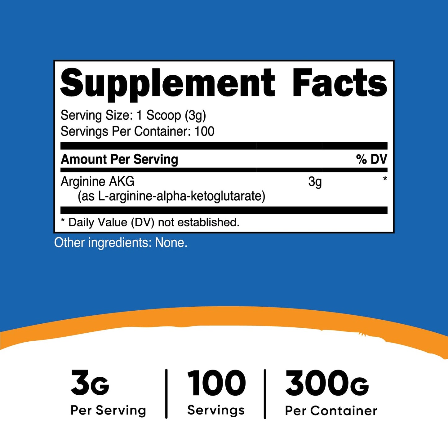 Nutricost Arginine Alpha Ketoglutarate Powder 300 Grams