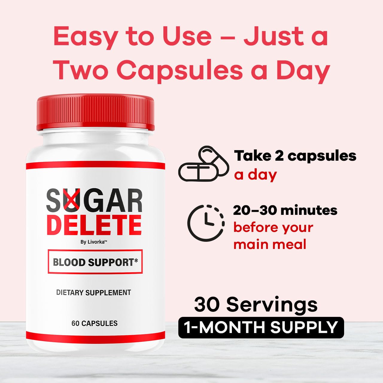 LIVORKA Sugar Delete Capsules, 300 Capsules