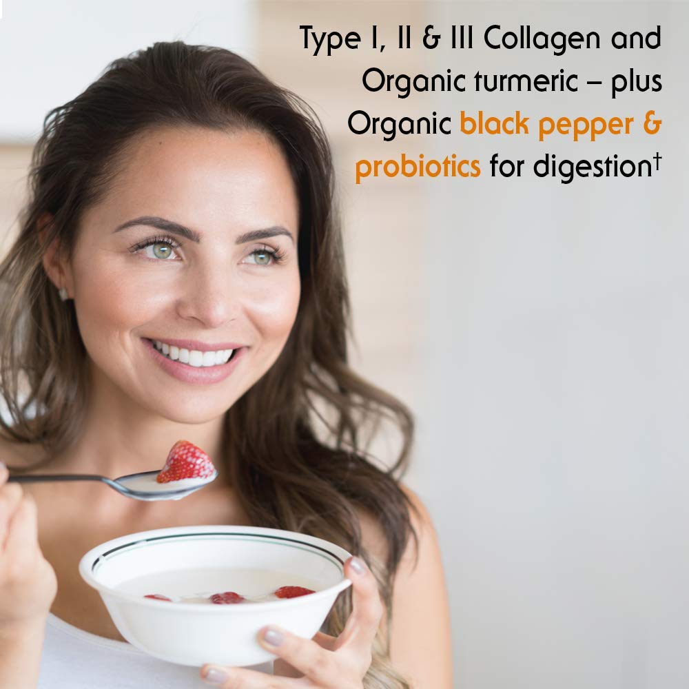 Garden of Life Multi-Sourced Collagen Peptides + Turmeric Powder Apple Cinnamon, 7.8 oz