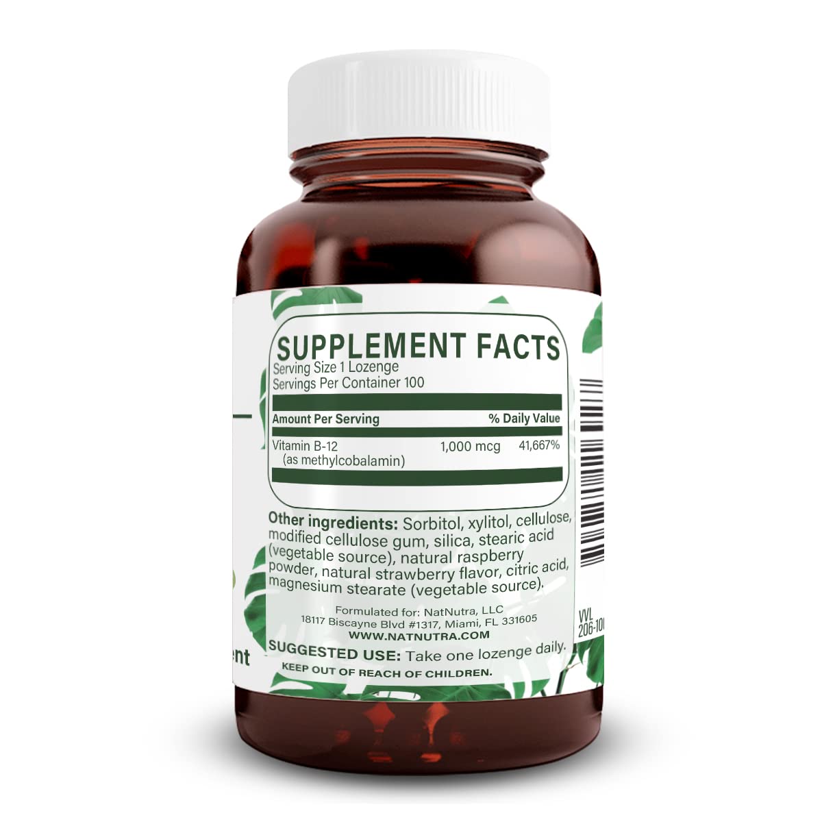 Natural Nutra Vegan Methyl B12 1000mcg Lozenges, 100 Count