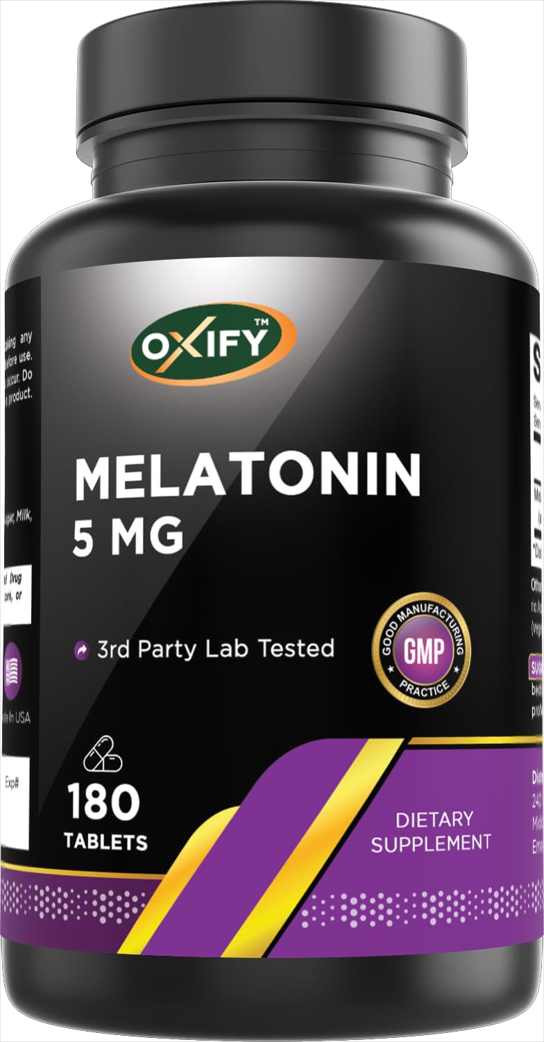 Oxify Melatonin 5 mg Capsule, 180 Count