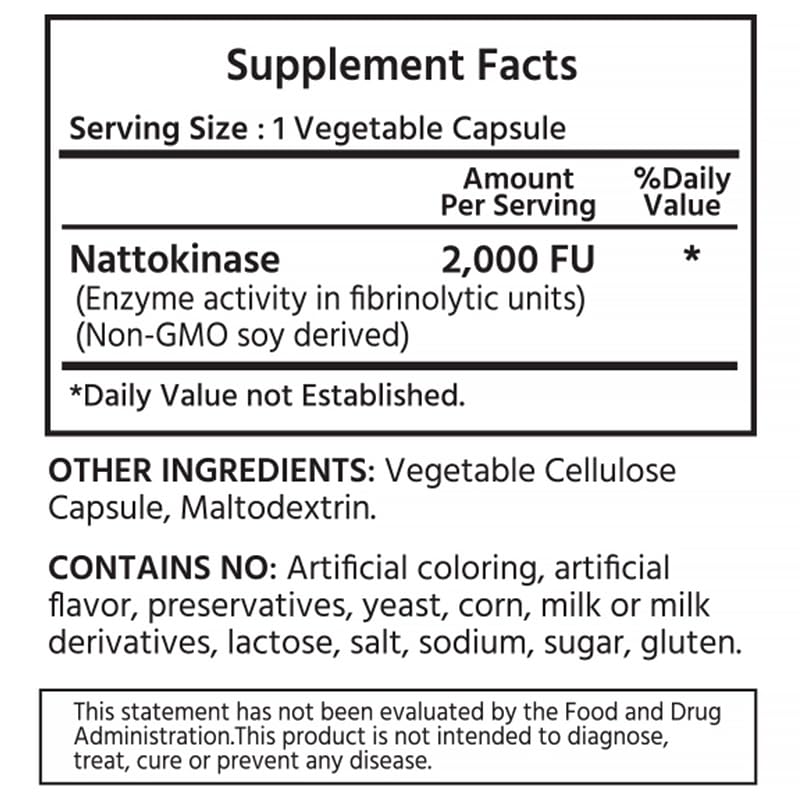 ML Naturals Nattokinase 2000 FU Capsules, 120 Capsules