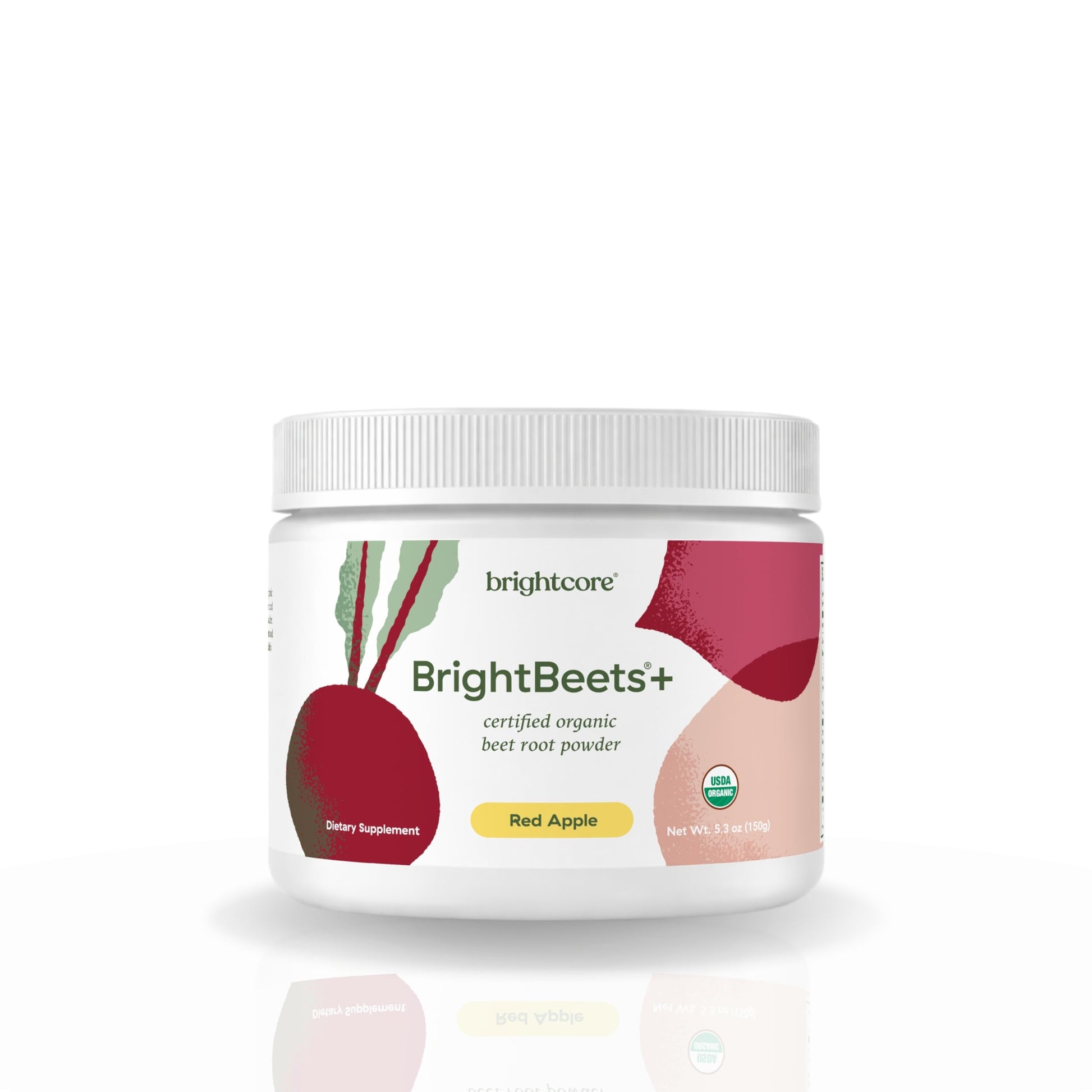 Brightcore BrightBeets+ Organic Beet Root, Red Apple Flavor, Powder, 5.2911 oz