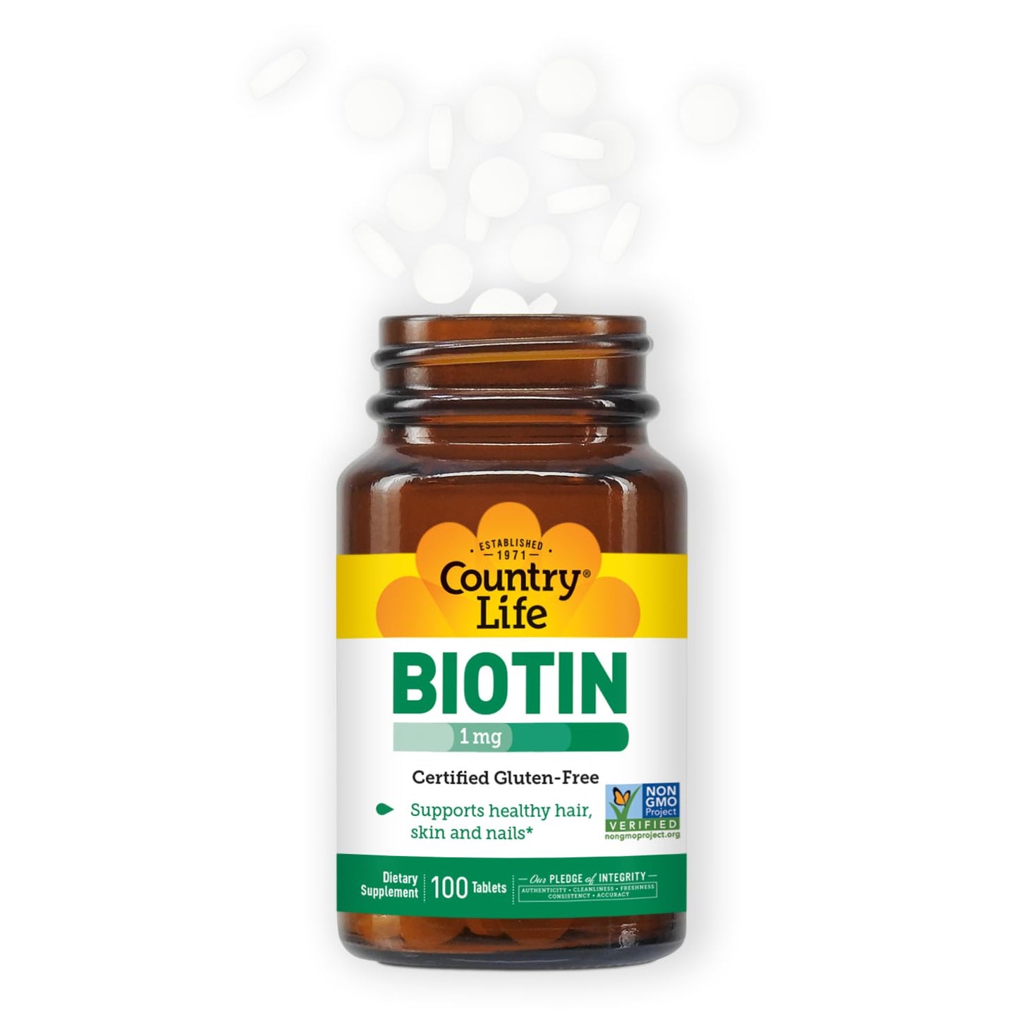 Country Life Biotin 1mg Tablet, 100 Tablets