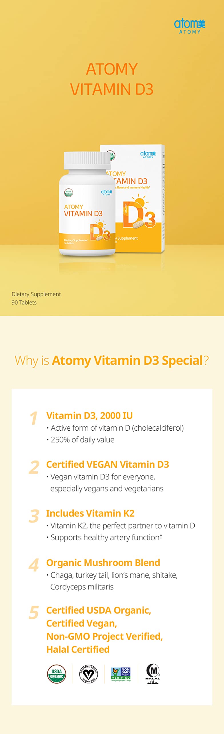 Generic Vitamin D3 Tablet, 90 Count