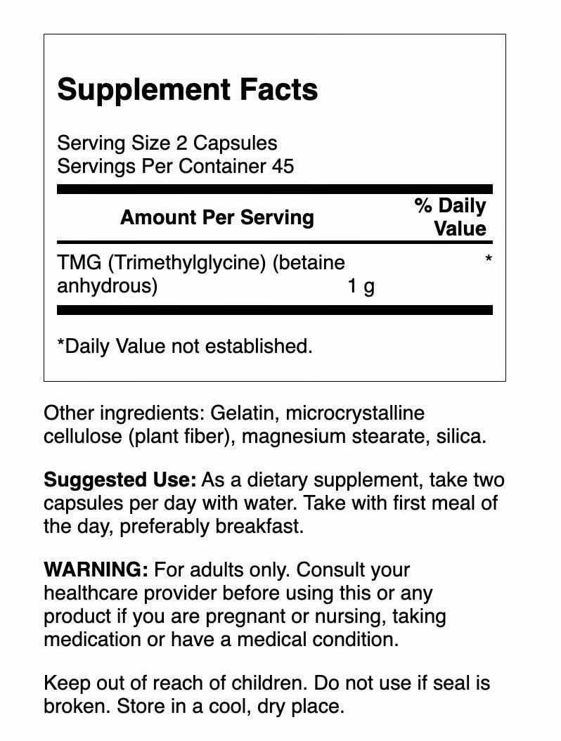Swanson TMG Trimethylglycine Capsules 360