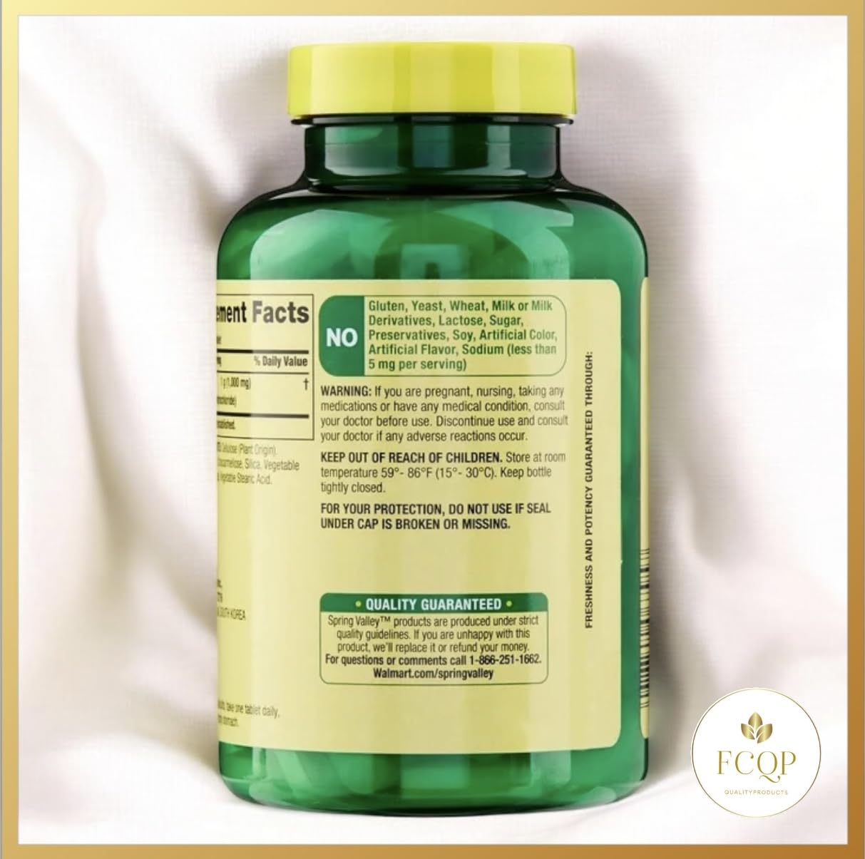 FCQP L-Lysine Dietary Supplement 1000mg, 100 Tablets