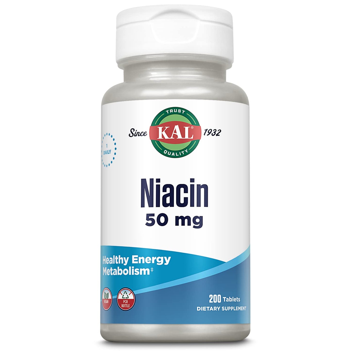 KAL Niacin 50 mg Tablets, 200 Count