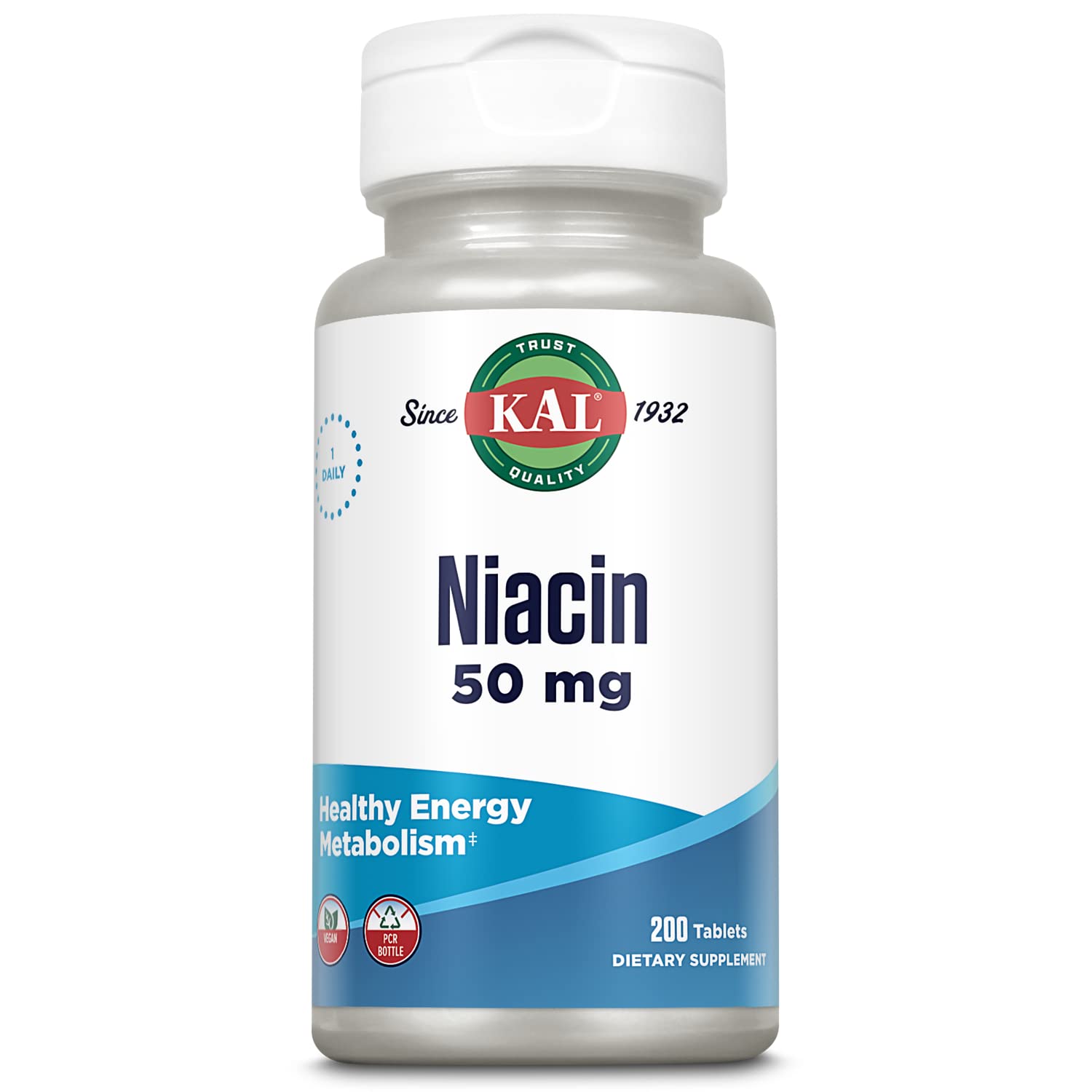 KAL Niacin 50 mg Tablets, 200 Count