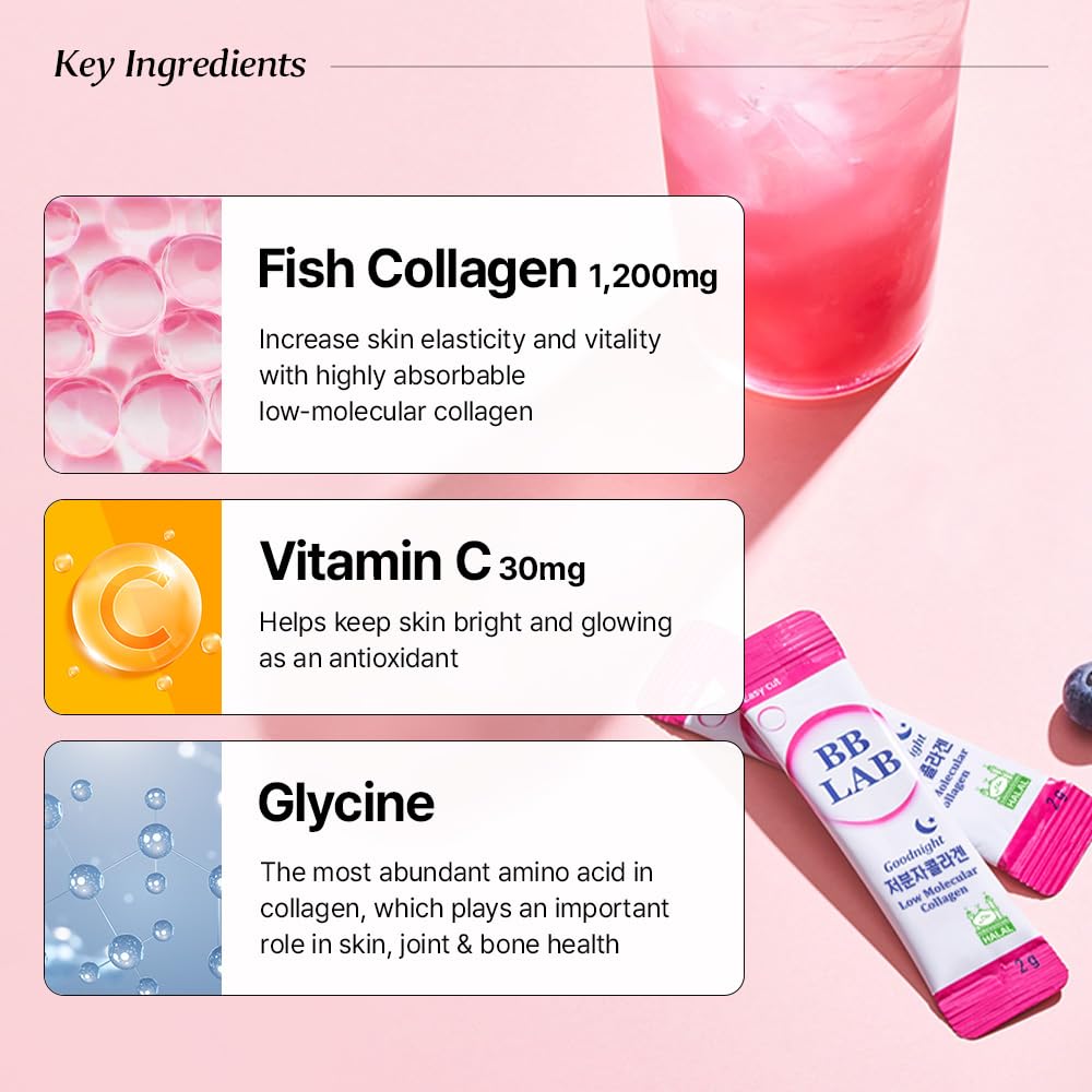 BB LAB Gift Set Low Molecular Korean Collagen Powder Stick Supplement, 6.34 Ounce