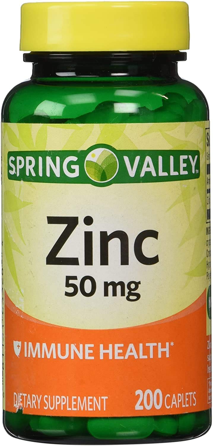 Spring Valley Zinc 50 mg Caplets, 200 Count