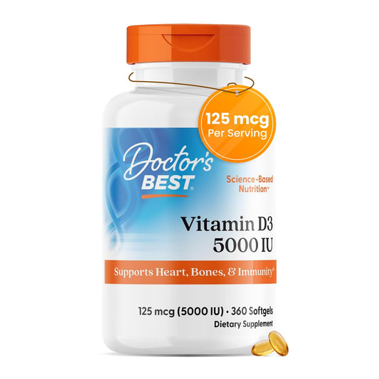 Doctor's Best Vitamin D3 5000 IU Softgel, 360 Count